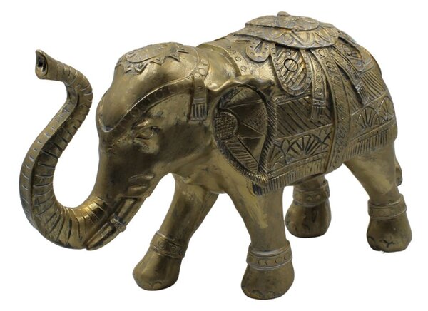Decorațiune Feng-Shui, elefant auriu, 35x21.5x13 cm