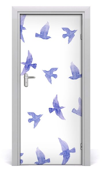 Autocolante pentru usi Autocolant adeziv DOOR Albastru Swallows