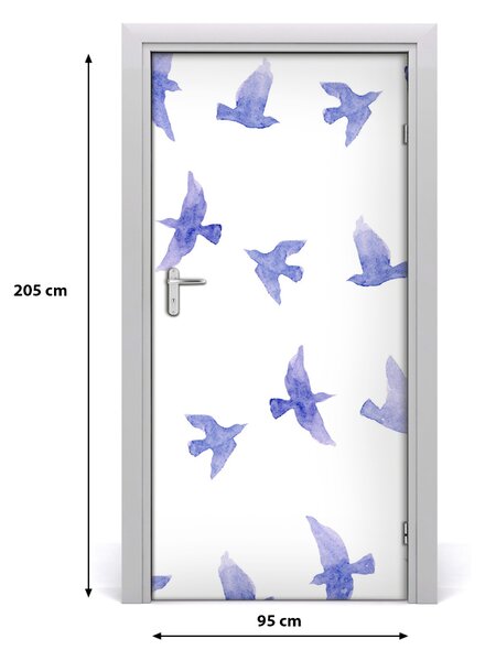 Autocolante pentru usi Autocolant adeziv DOOR Albastru Swallows