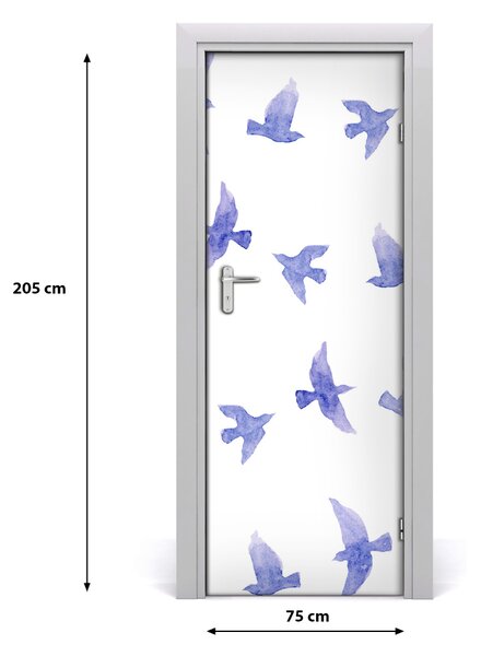 Autocolante pentru usi Autocolant adeziv DOOR Albastru Swallows