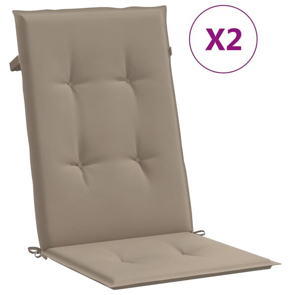 Perne scaun spătar înalt 2 buc., gri taupe, 120x50x3 cm, textil