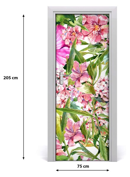 Autocolante pentru usi flori tropicale