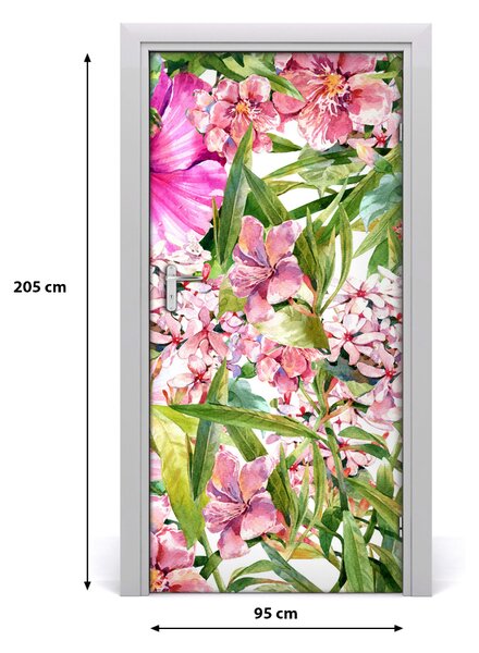 Autocolante pentru usi flori tropicale
