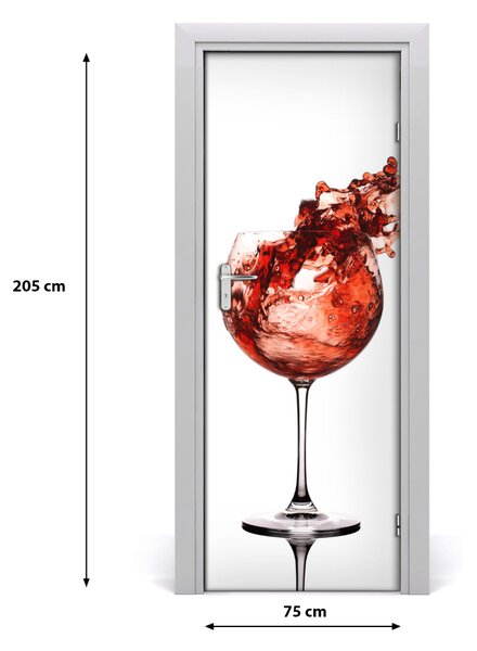 Autocolante pentru usi Un pahar de vin