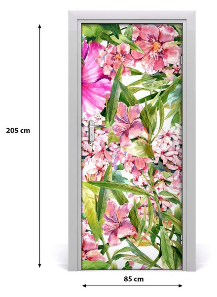 Autocolante pentru usi flori tropicale