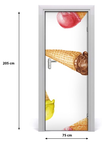 Autocolante pentru usi Înghețată wafelku