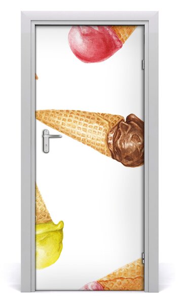 Autocolante pentru usi Înghețată wafelku