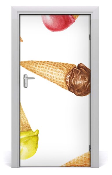 Autocolante pentru usi Înghețată wafelku