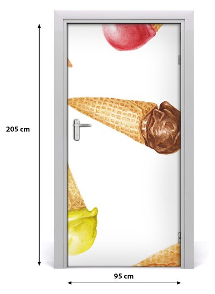 Autocolante pentru usi Înghețată wafelku