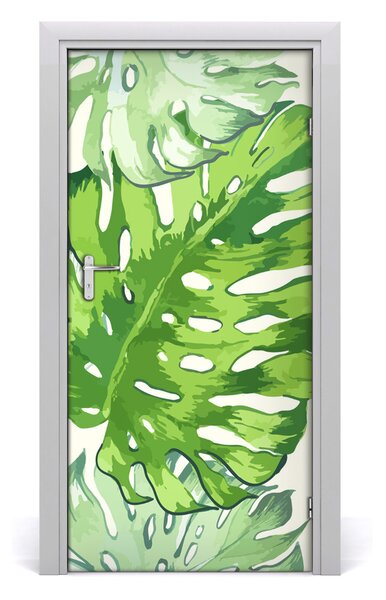 Autocolante pentru usi frunze tropicale