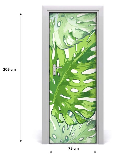 Autocolante pentru usi frunze tropicale