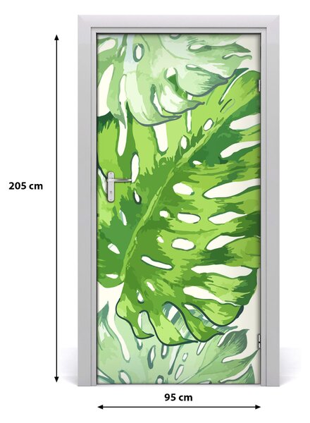 Autocolante pentru usi frunze tropicale
