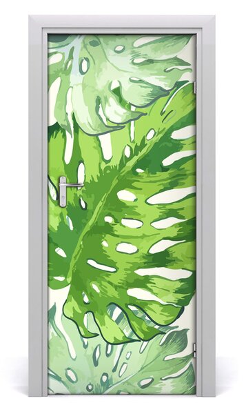 Autocolante pentru usi frunze tropicale