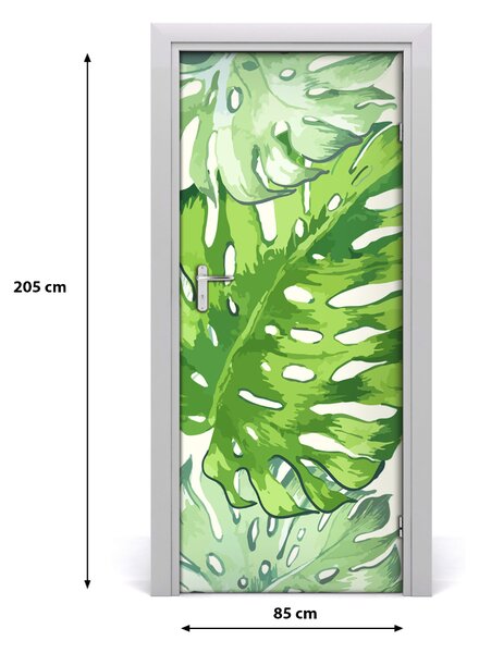 Autocolante pentru usi frunze tropicale