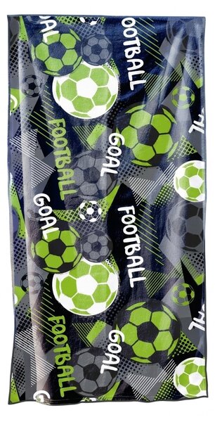 Prosop de plaja XL cu uscare rapida GOAL colorat 100 x 180 cm, 100% microfibra