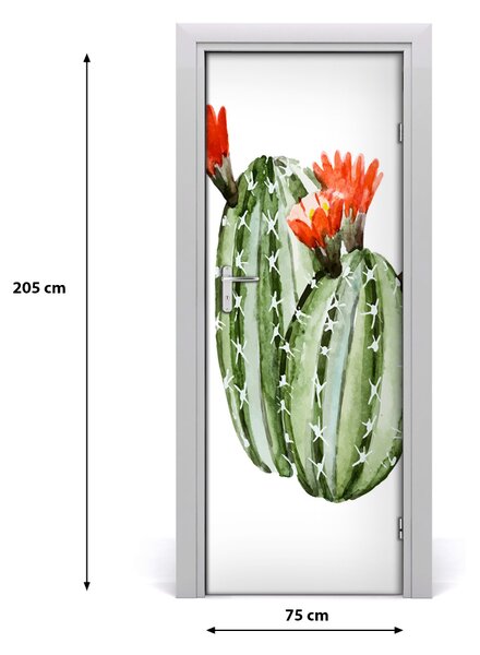 Autocolante pentru usi Furnir adeziv imagini de fundal ușă Cactuși