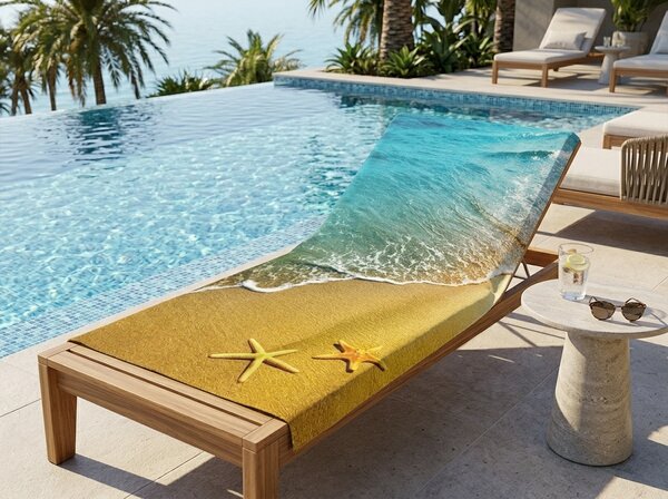 Prosop de plaja cu uscare rapida XL SOLMARE colorat 100 x 180 cm, 100% microfibra