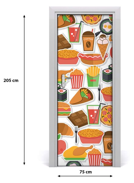 Autocolante pentru usi Consumul de fast-food