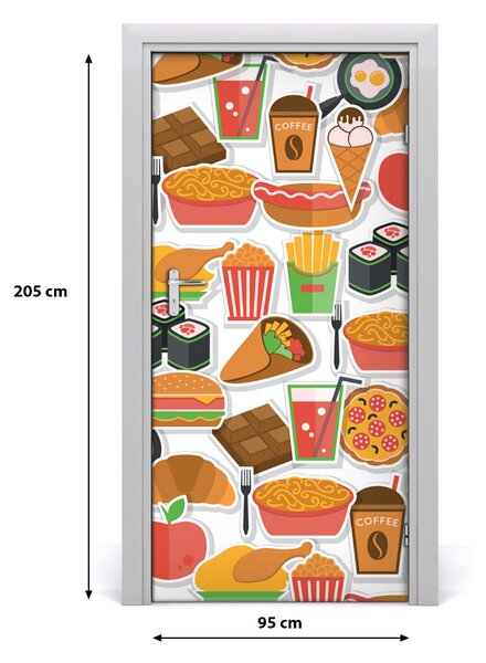 Autocolante pentru usi Consumul de fast-food