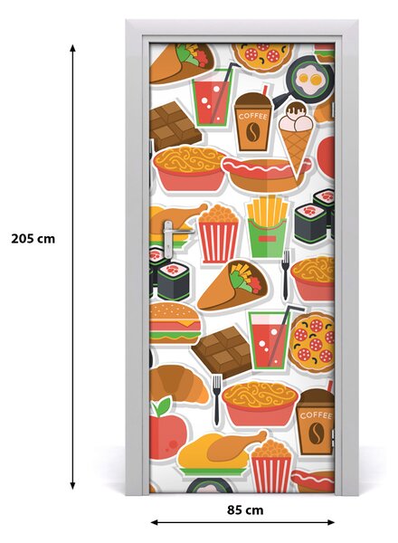 Autocolante pentru usi Consumul de fast-food