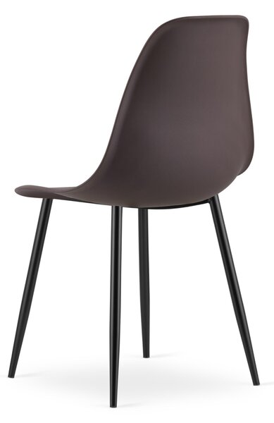 Set 4 scaune maro închis OSAKA cu picioare negre