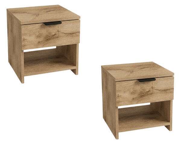 Noptiere HAVANA (2 buc), stejar artisan
