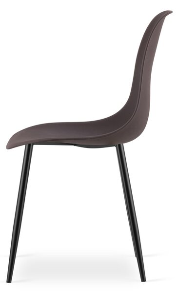 Set 4 scaune maro închis OSAKA cu picioare negre