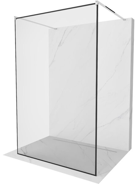 Mexen Kioto, paravan de duș 110 x 200 cm, model sticlă transparentă/negru de 8 mm, 2x distanțiere de stabilizare crom, 800-110-002-01-70