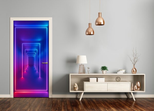 Autocolante pentru usi Autoadeziv Neon Blue Door