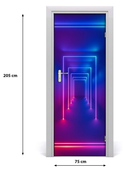 Autocolante pentru usi Autoadeziv Neon Blue Door