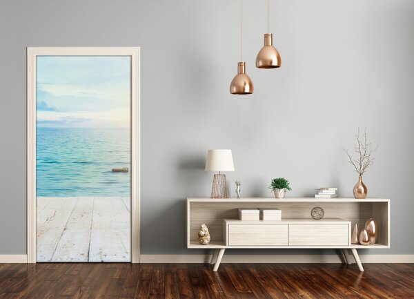 Autocolante pentru usi plaja tropicala