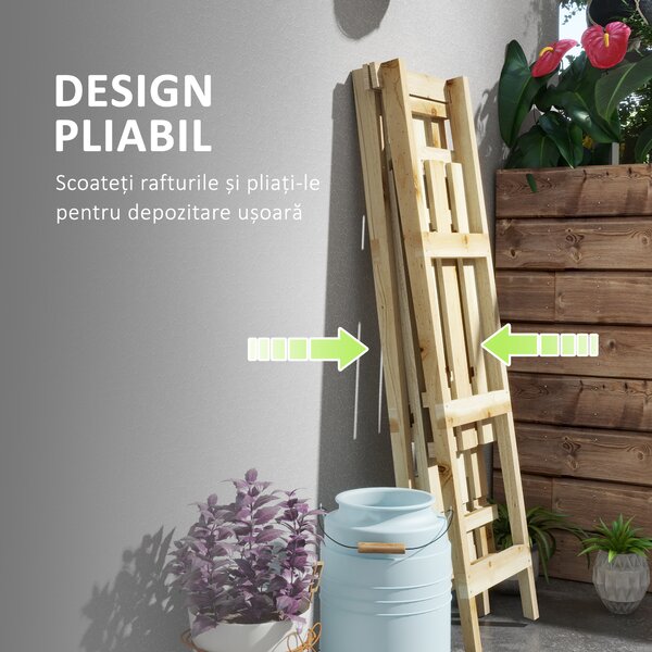 Suport de plante din lemn Outsunny , suport pentru ghivece | Aosom Romania