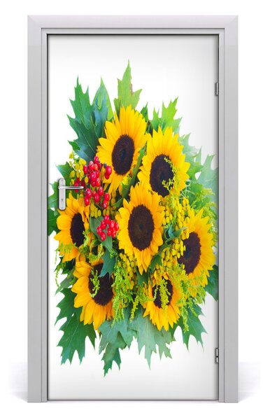 Autocolante pentru usi Autocolant de perete decal DOOR Sunflowers