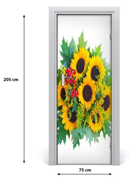 Autocolante pentru usi Autocolant de perete decal DOOR Sunflowers