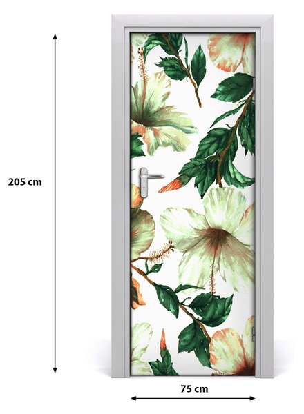 Autocolante pentru usi Furnir adeziv imagini de fundal ușă Hibiscus