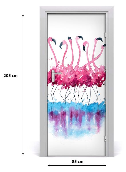 Autocolante pentru usi perete Flamingos