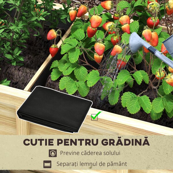 Outsunny Jardinieră pe picioare cu separator detașabil, raft, inserturi pentru irigare, material geotextil de drenaj 115L x 46l x 75Î cm | Aosom Romania