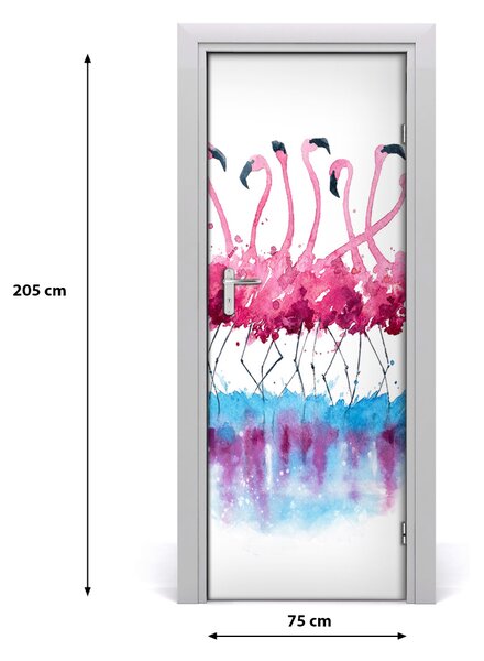 Autocolante pentru usi perete Flamingos