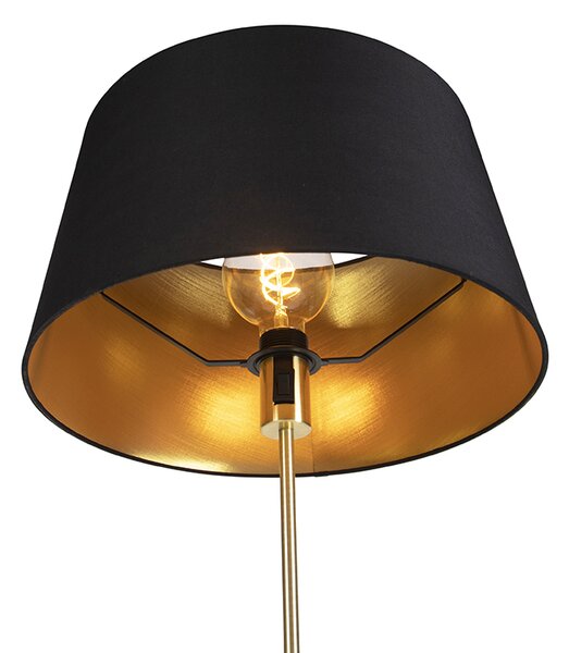 Lampă de podea auriu/alamă cu abajur negru 45 cm reglabil - Parte