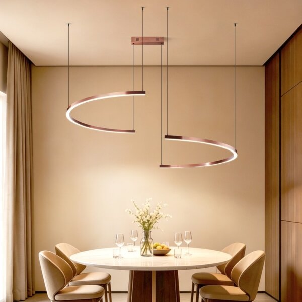 Immax NEO 07328L - Lustră LED dimabilă pe cablu FINO, 72W/230V, 120 cm, aur roz, Tuya + telecomandă