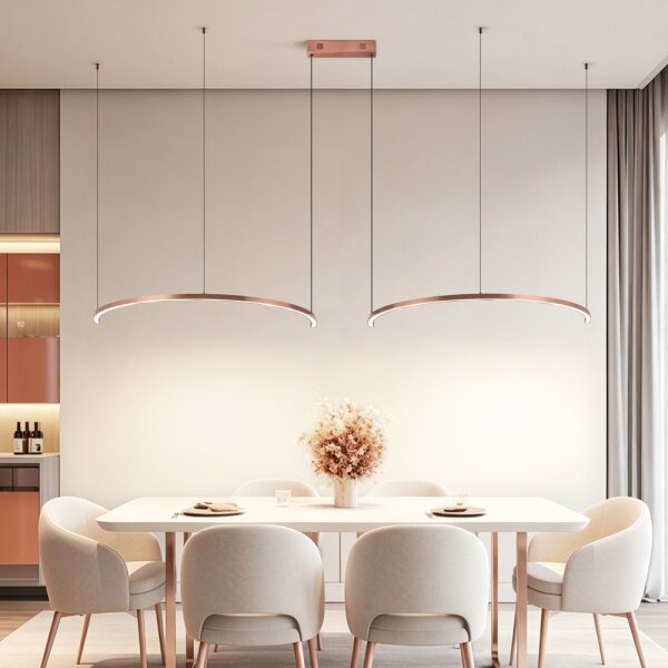 Immax NEO 07328L - Lustră LED dimabilă pe cablu FINO, 72W/230V, 120 cm, aur roz, Tuya + telecomandă