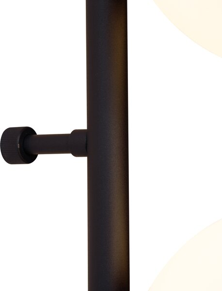 Lampă de perete de design neagră cu sticlă mată cu 3 lumini - Vertical