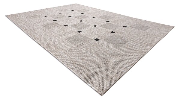 Covor sisal Floorlux 20079 Pătrat argintiu si negru - SECUNDAR-COTATI PRODUSUL