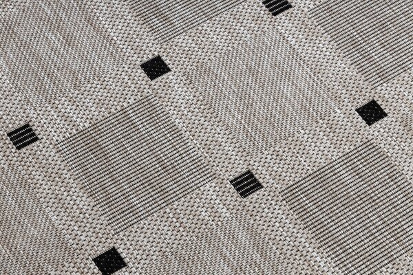 Covor sisal Floorlux 20079 Pătrat argintiu si negru - SECUNDAR-COTATI PRODUSUL