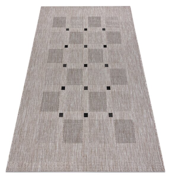 Covor sisal Floorlux 20079 Pătrat argintiu si negru - SECUNDAR-COTATI PRODUSUL