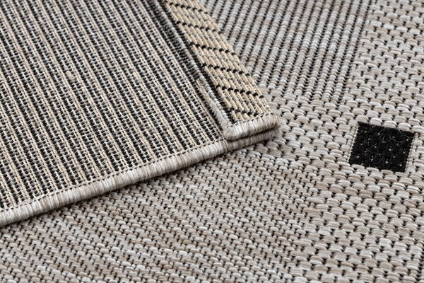 Covor sisal Floorlux 20079 Pătrat argintiu si negru - SECUNDAR-COTATI PRODUSUL