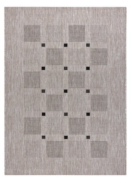 Covor sisal Floorlux 20079 Pătrat argintiu si negru - SECUNDAR-COTATI PRODUSUL
