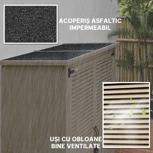 Outsunny Magazie de Gradina din Lemn, Dulap de Depozitare