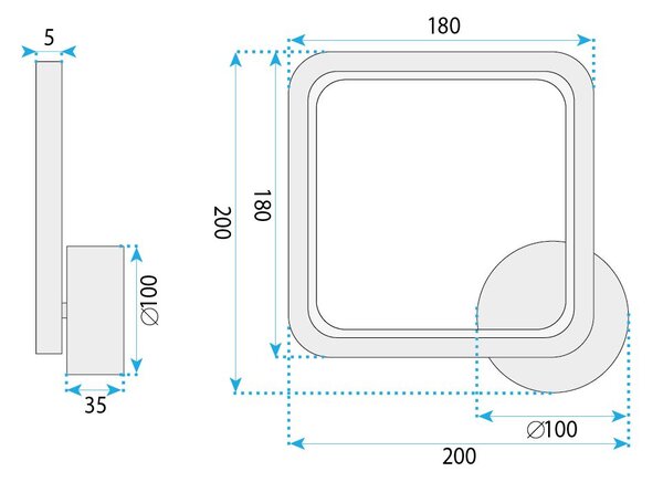 Aplică de perete LED LHJ125-W Crom