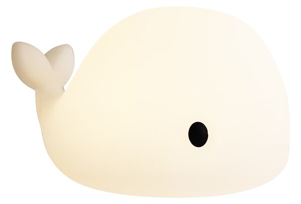 Lampă de masă albă 30 cm, cu LED, variabilă, IP54, reîncărcabilă - Baby Whale